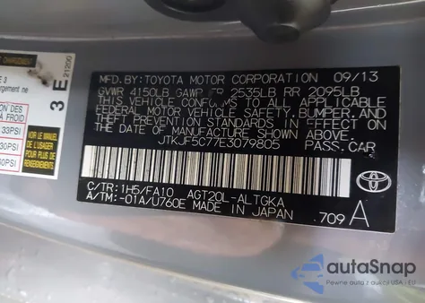 2014 Scion Tc из США, поврежденный, VIN JTKJF5C77E3079805